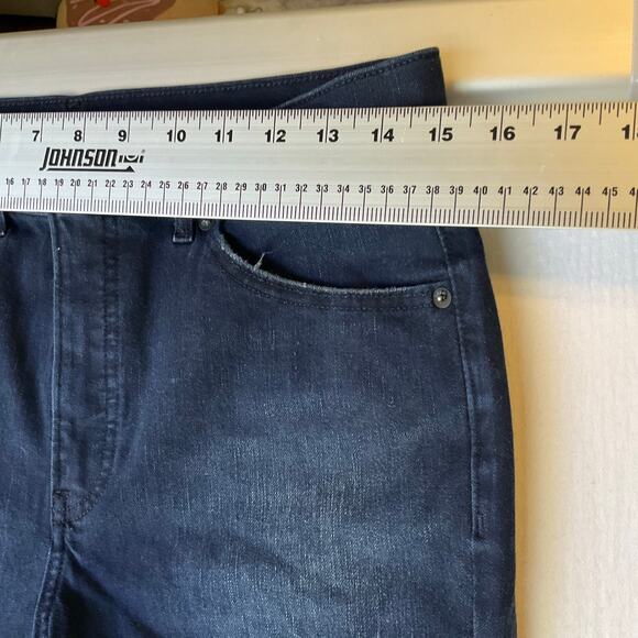 Express Women Skinny Jeans size 10S Dark Blue High Rise Stretch Boot Cut - Picture 3 of 12